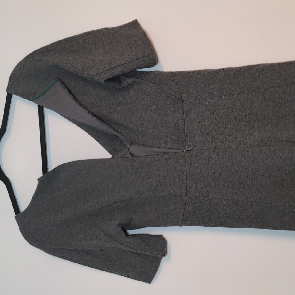 Boden Grey Short Sleeve A-Line Cross Front Lined Sweater Dress Size 10 - Picture 8 of 15